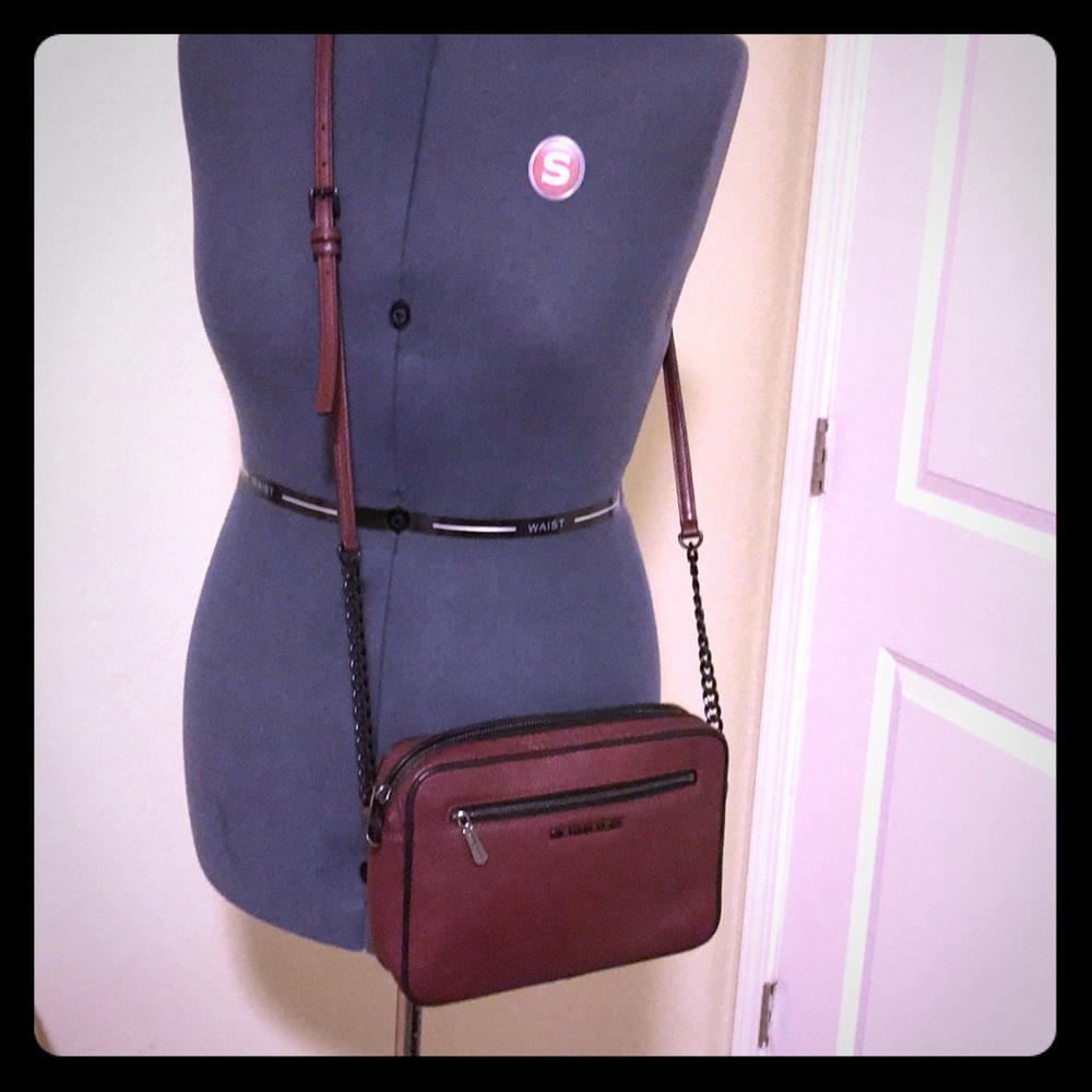 Michael Kors wine colored crossbody handbag